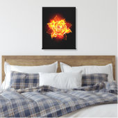 Rose des blühenden Feuers Leinwanddruck (Insitu (Schlafzimmer))