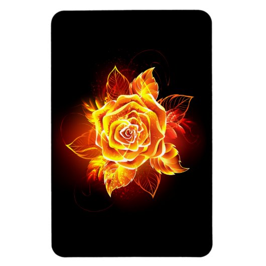 Rose des blühenden Feuers Magnet (Vertikal)