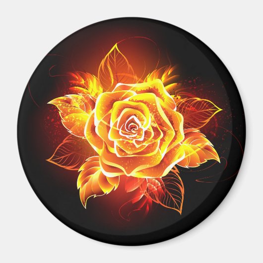 Rose des blühenden Feuers Magnet (Vorne)