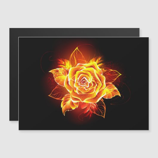 Rose des blühenden Feuers Magneteinladung (Vorne/Hinten)