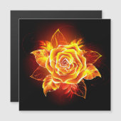 Rose des blühenden Feuers Magneteinladung (Vorne/Hinten)