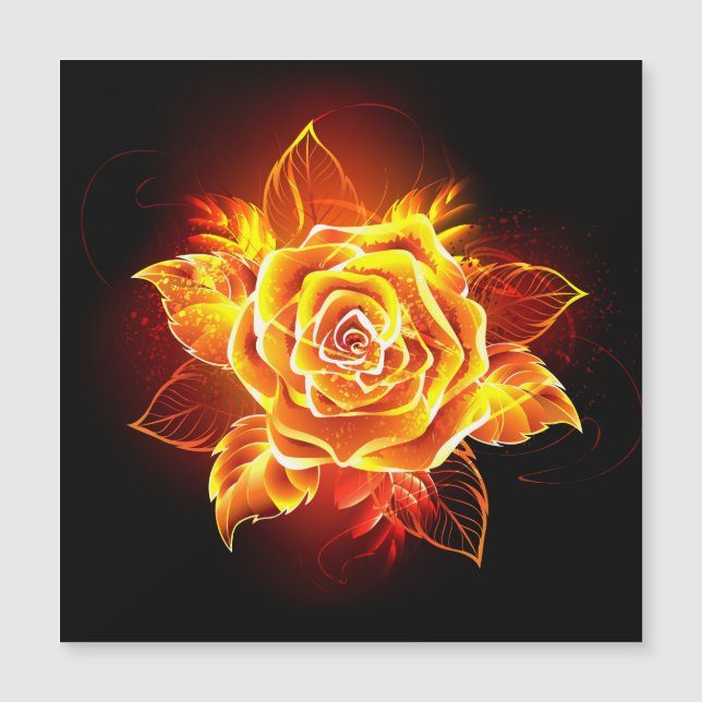 Rose des blühenden Feuers Magnetkarte (Vorderseite)