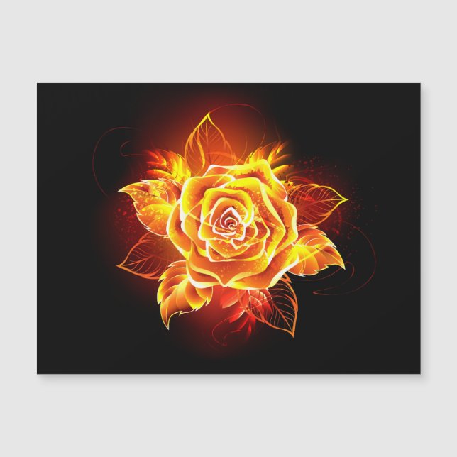 Rose des blühenden Feuers Magnetkarte (Vorderseite)