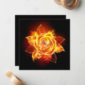 Rose des blühenden Feuers Mitteilungskarte (Vorderseite/Rückseite Beispiel)