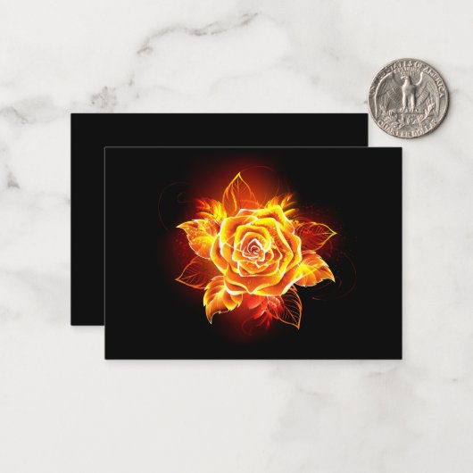 Rose des blühenden Feuers Mitteilungskarte (Vorderseite/Rückseite Beispiel)