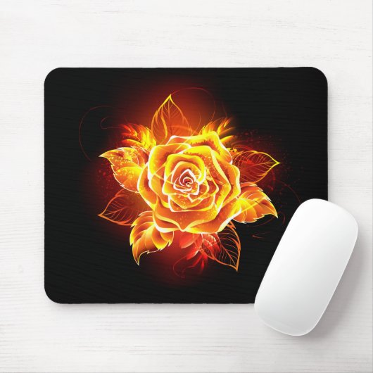 Rose des blühenden Feuers Mousepad (Mit Mouse)