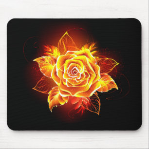 Rose des blühenden Feuers Mousepad