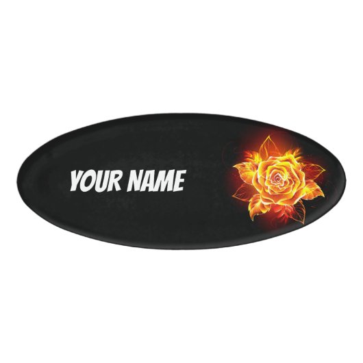 Rose des blühenden Feuers Namenschild (Vorderseite)