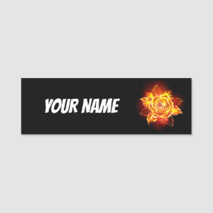 Rose des blühenden Feuers Namensschild