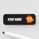 Rose des blühenden Feuers Namensschild (Beispiel)