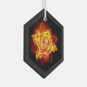 Rose des blühenden Feuers Ornament Aus Glas (Vorderseite Rechts)