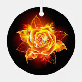 Rose des blühenden Feuers Ornament Aus Metall (Rückseite)