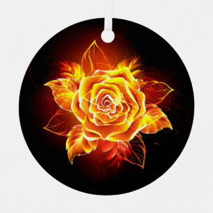 Rose des blühenden Feuers Ornament Aus Metall