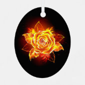 Rose des blühenden Feuers Ornament Aus Metall (Rückseite)