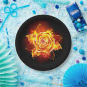 Rose des blühenden Feuers Pappteller (Party)