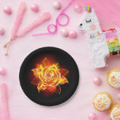 Rose des blühenden Feuers Pappteller (Party)