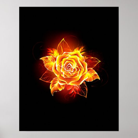 Rose des blühenden Feuers Poster (Vorne)