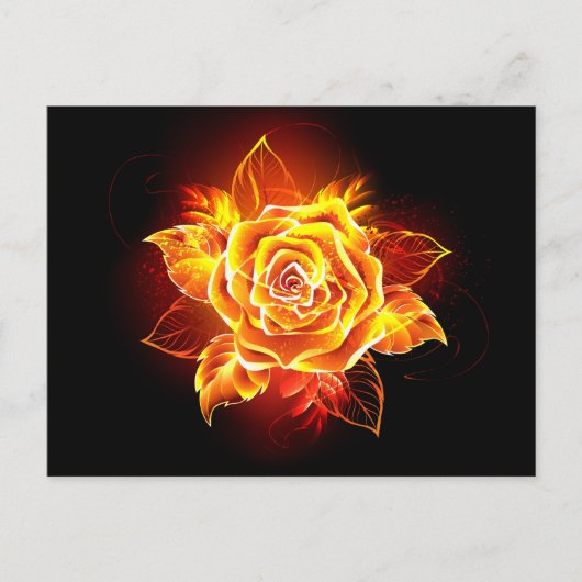 Rose des blühenden Feuers Postkarte (Vorderseite)