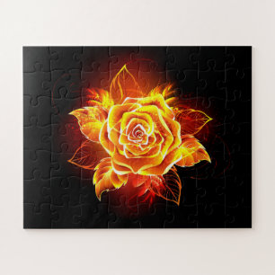 Rose des blühenden Feuers Puzzle