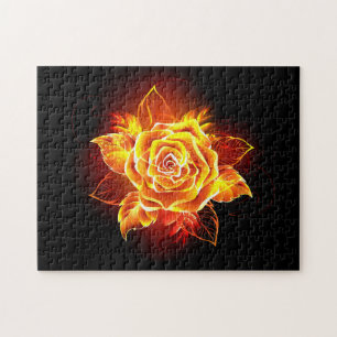 Rose des blühenden Feuers Puzzle