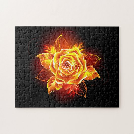 Rose des blühenden Feuers Puzzle (Horizontal)