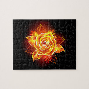 Rose des blühenden Feuers Puzzle