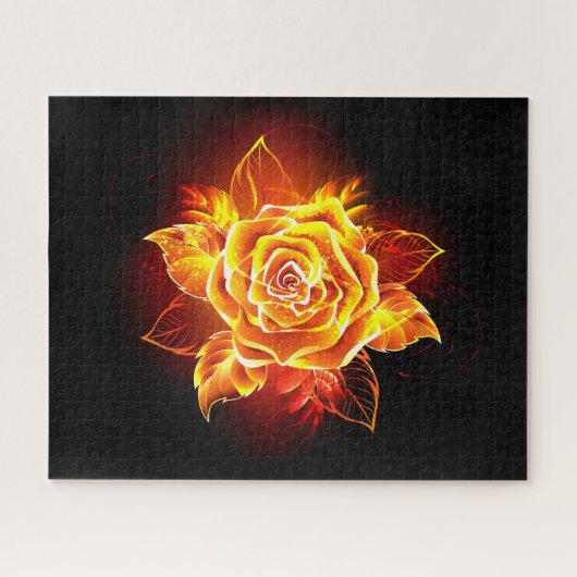Rose des blühenden Feuers Puzzle (Horizontal)
