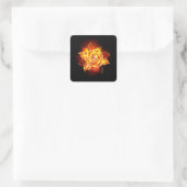 Rose des blühenden Feuers Quadratischer Aufkleber (Tasche)
