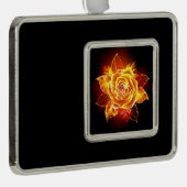 Rose des blühenden Feuers Rahmen-Ornament Silber (Rechts)