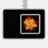 Rose des blühenden Feuers Rahmen-Ornament Silber (Vorderseite)