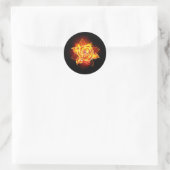 Rose des blühenden Feuers Runder Aufkleber (Tasche)