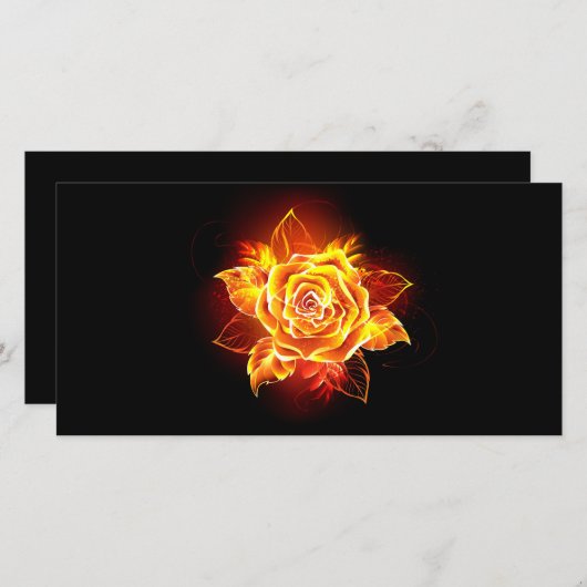 Rose des blühenden Feuers Save The Date (Vorne/Hinten)