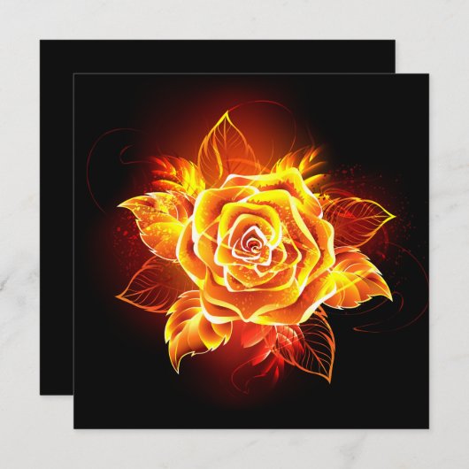 Rose des blühenden Feuers Save The Date (Vorne/Hinten)