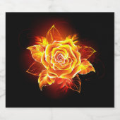Rose des blühenden Feuers Schaumweinetikett (Einzelnes Label)