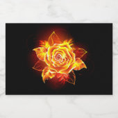 Rose des blühenden Feuers Schaumweinetikett (Einzelnes Label)