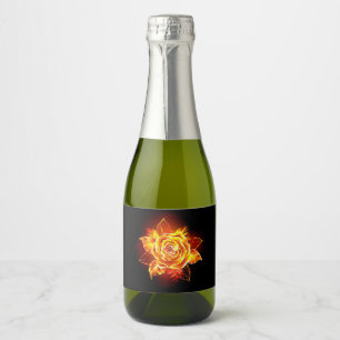 Rose des blühenden Feuers Schaumweinetikett