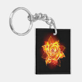 Rose des blühenden Feuers Schlüsselanhänger (Vorderseite links)