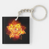 Rose des blühenden Feuers Schlüsselanhänger (Rückseite)