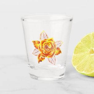 Rose des blühenden Feuers Schnapsglas