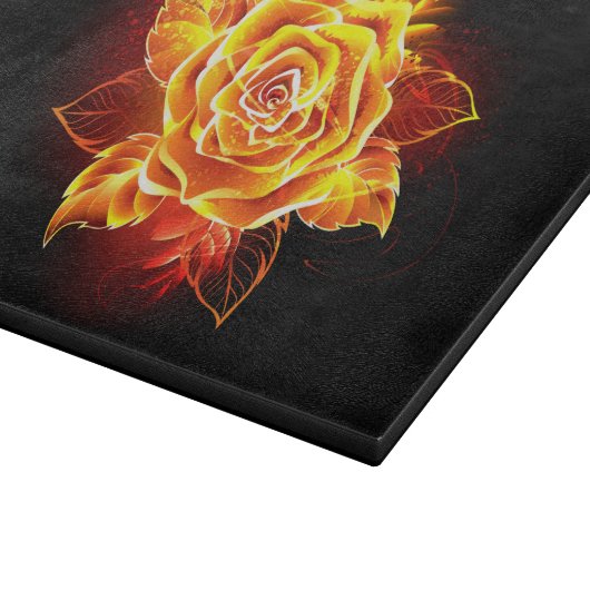 Rose des blühenden Feuers Schneidebrett (Ecke)