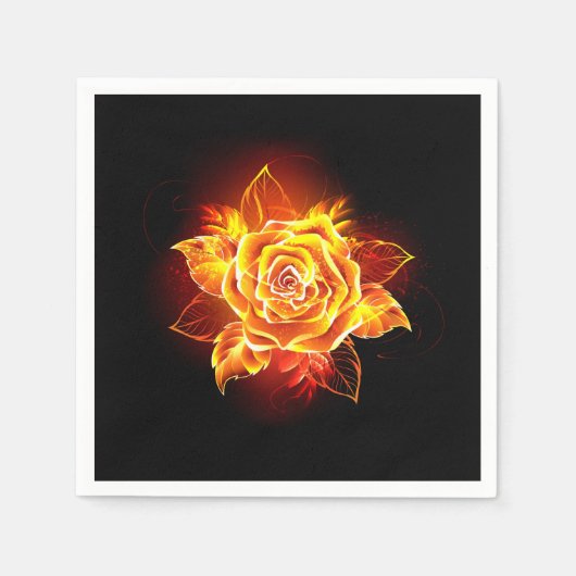 Rose des blühenden Feuers Serviette (Vorderseite)