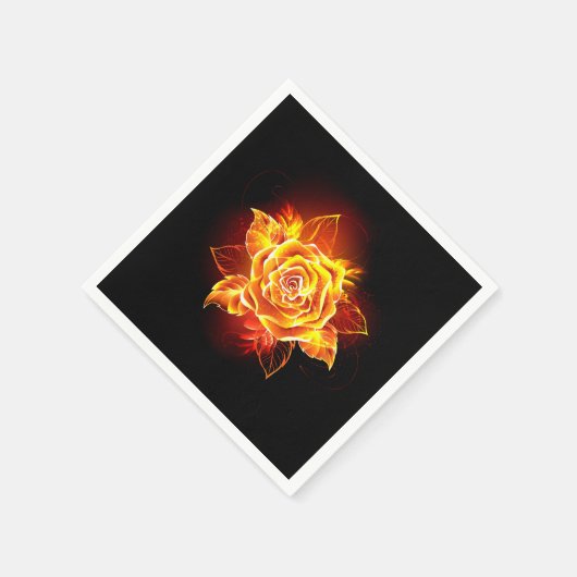Rose des blühenden Feuers Serviette (Ecke)
