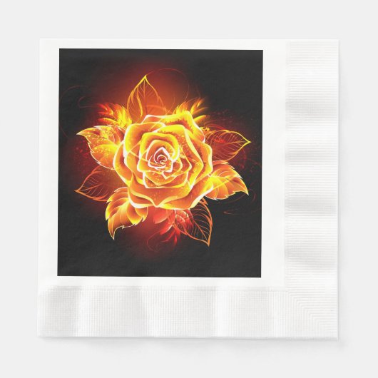 Rose des blühenden Feuers Serviette (Vorderseite)