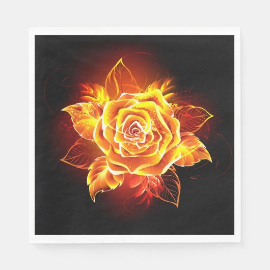 Rose des blühenden Feuers Serviette (Vorderseite)