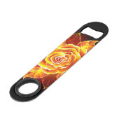 Rose des blühenden Feuers Speed Flaschenöffner (Vorderseite Schrägansicht)