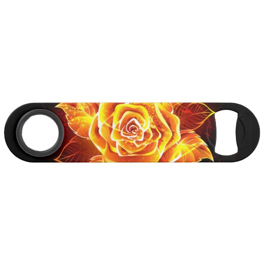Rose des blühenden Feuers Speed Flaschenöffner (Vorderseite (Horizontal))