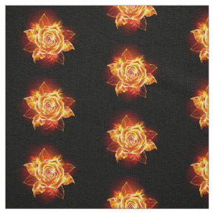 Rose des blühenden Feuers Stoff
