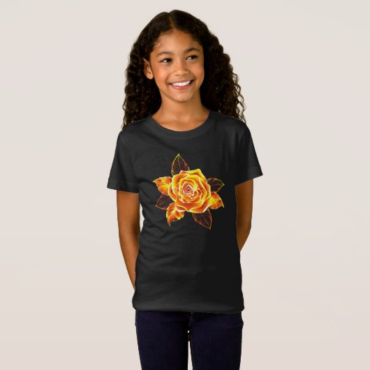 Rose des blühenden Feuers T-Shirt (Vorne ganz)