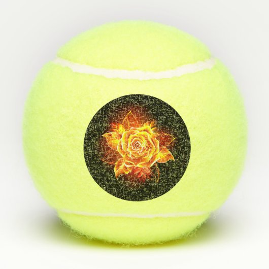 Rose des blühenden Feuers Tennisbälle (Rückseite)