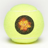 Rose des blühenden Feuers Tennisbälle (Vorderseite)